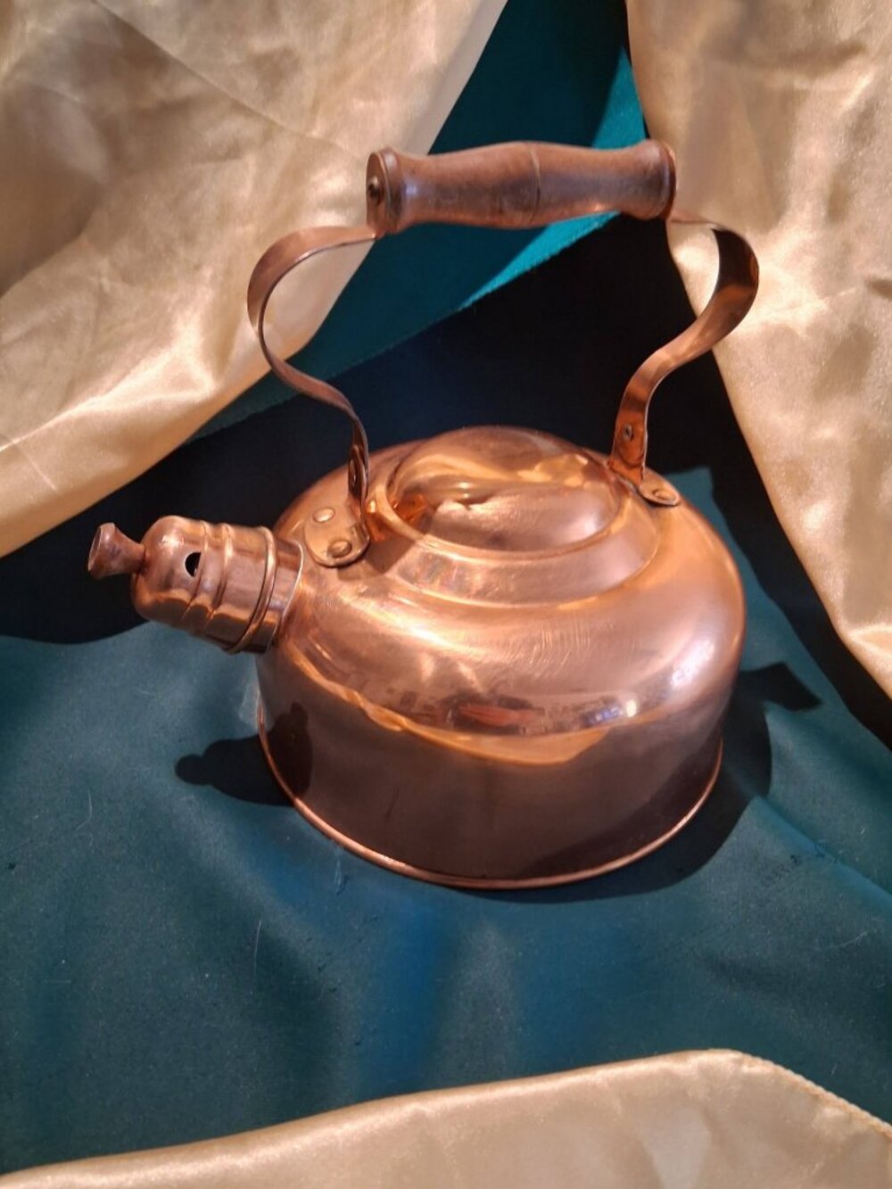 Vintage Solid Copper Whistling Tea Kettle – Made in Portugal 1970s -1980s
